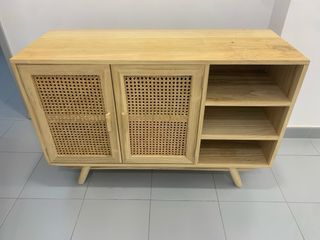 Mueble mimbre-madera