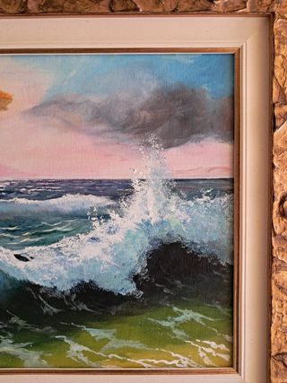 Quadro olio su tela, cornice oro