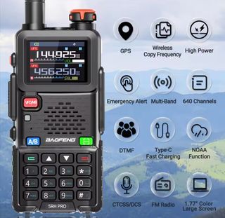 Radio Baofeng 5RH PRO con GPS Canali Nautici NUOVA