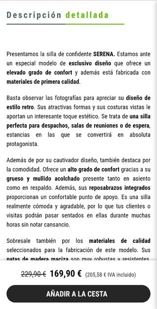 URGE MUDANZA - Silla despacho muy cómoda y robusta