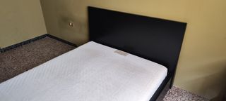 Cama matrimonio 135cm Madera lacada en negro