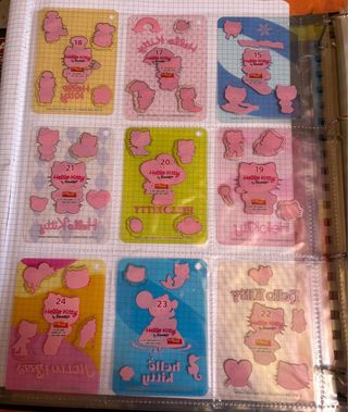 24 Carte Hello Kitty + adesivi già attaccati