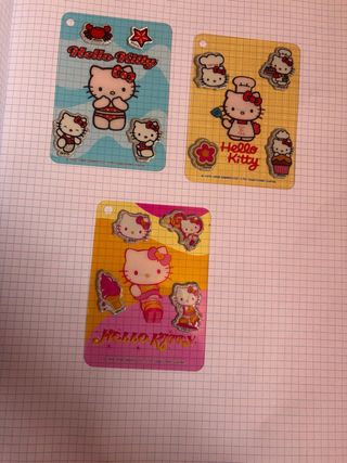 24 Carte Hello Kitty + adesivi già attaccati
