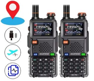 2 Radio portatili Baofeng 5RH PRO con GPS Walkie 