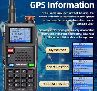 2 Radio portatili Baofeng 5RH PRO con GPS Walkie 