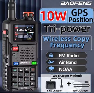 2 Radio portatili Baofeng 5RH PRO con GPS Walkie 