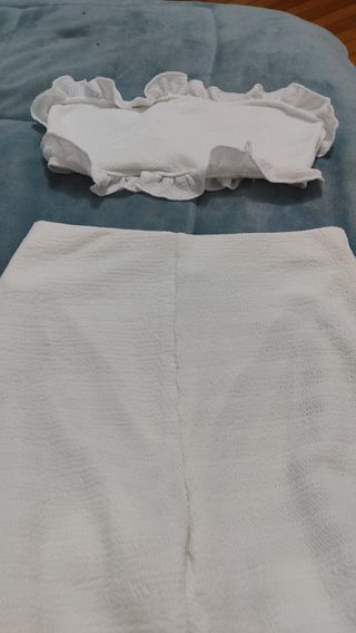 Conjunto blanco top y pantalón