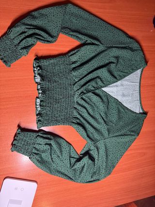 Blusa verde estampada