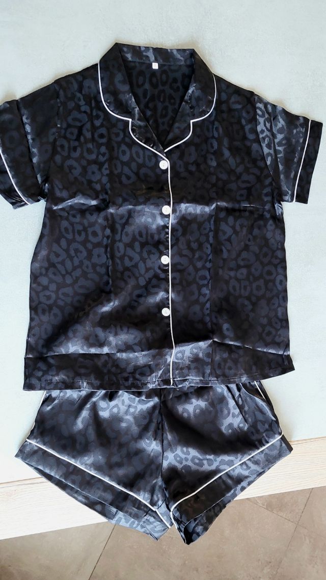 Pigiama nero leopardo