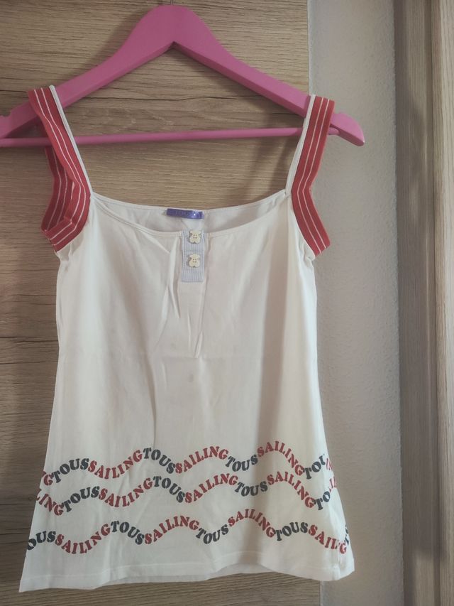 Camiseta tirantes roja y blanca