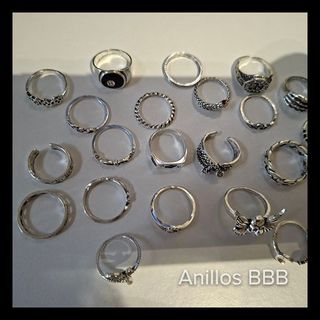 Lote de 21 Anillos de mujer - Plata Vintage nuevos