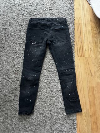 Bershka Slim Fit Vaqueros Pintados - M
