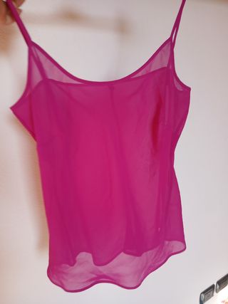 Top rosa in chiffon