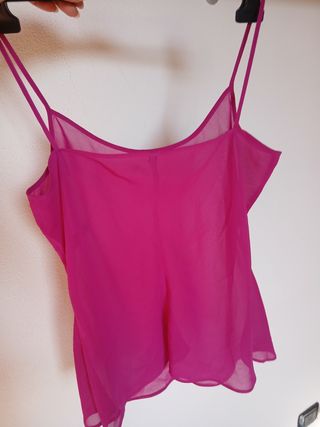 Top rosa in chiffon