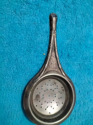Infusor té antiguo plateado