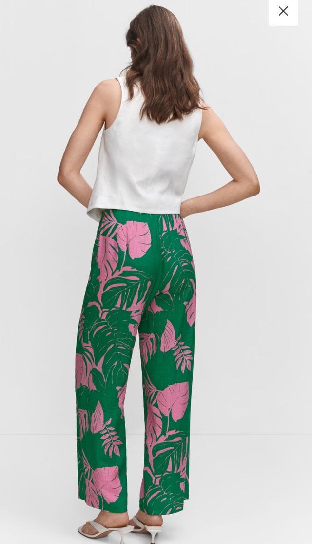 Mango Pantalón Fluido Tiro Alto ( Usado Horas)