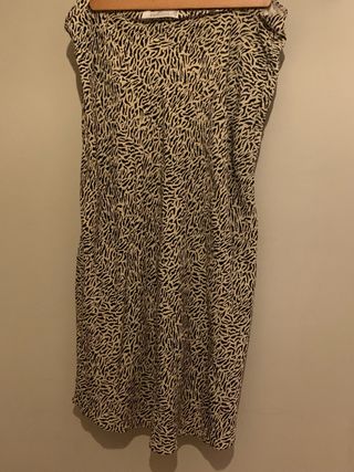 Falda midi Violeta by Mango - beige/negro