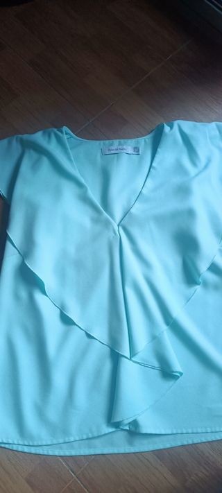 Blusa Pedro del Hierro turquesa talla S