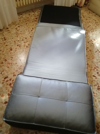 Sillón cama gris - Piel sintética