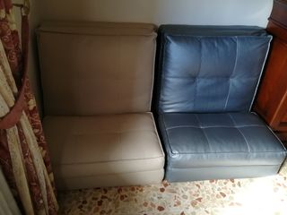 Sillón cama gris - Piel sintética