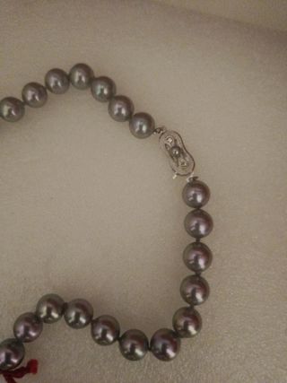 Collar perlas Majorica gris