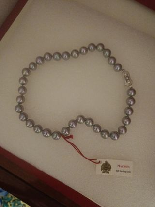 Collar perlas Majorica gris