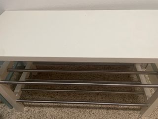 Banco zapatero blanco - 2 estantes