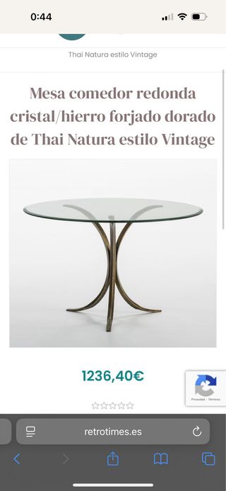 Mesa redonda cristal + 4 sillas
