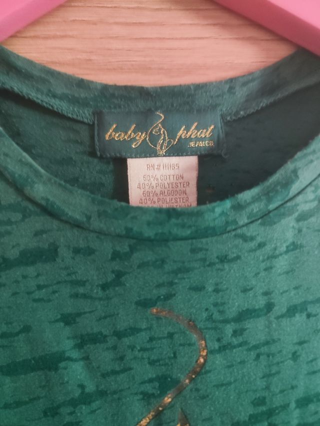 Camiseta Baby Phat verde azulado