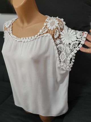 Preciosa blusa blanca verano 