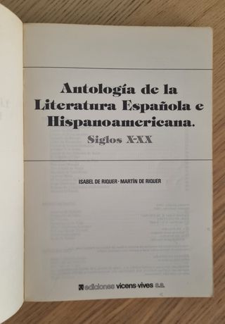 Antologia de la Literatura Española e Hispano-amer