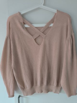 Jersey beige manga larga