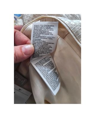 Falda lentejuelas MIDI beige H&M talla 36
