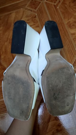 Sandalias Uterqüe blancas tacón ancho