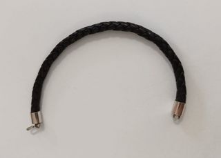 Pulsera cuero trenzado plata