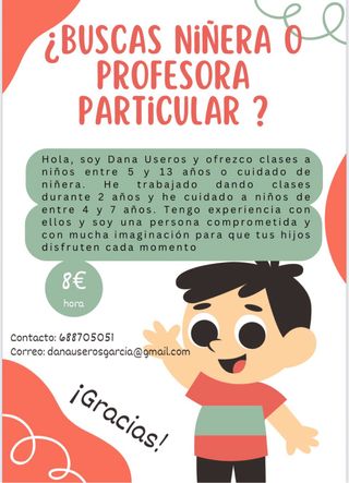 Cuidado de niños y clases particulares 