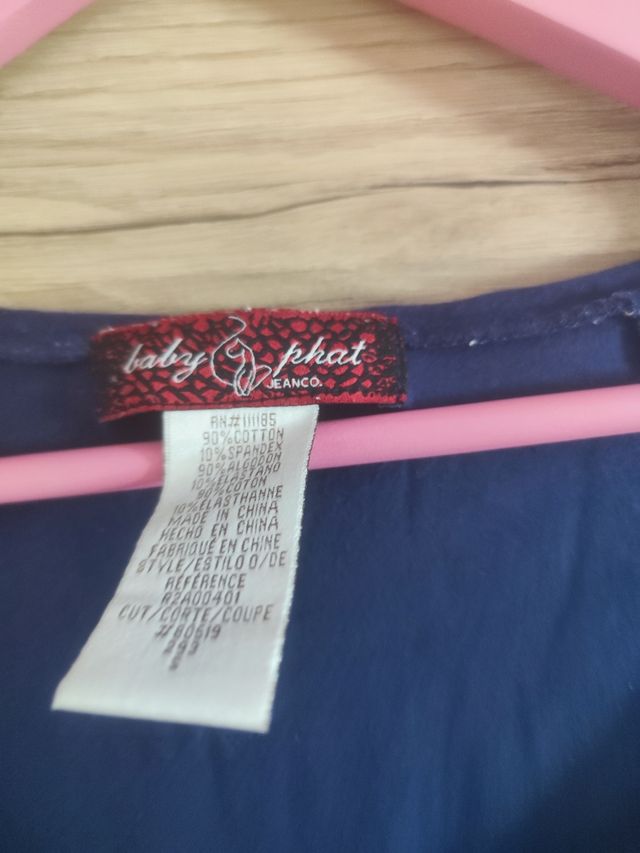 Camiseta Baby Phat azul con capucha