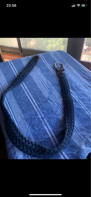 Cintura uomo blu intrecciata 105 cm