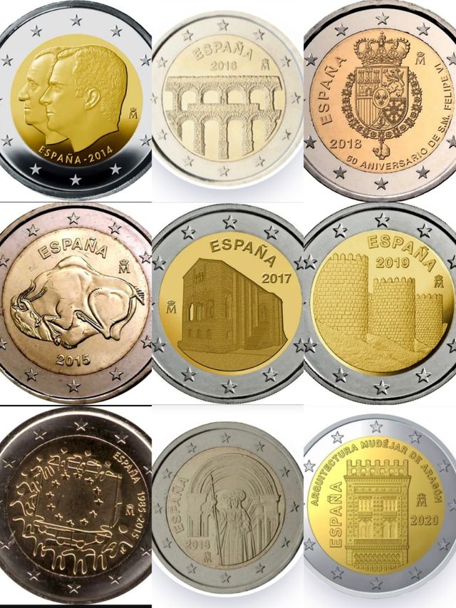 MONETE COMMEMORATIVE DELLA SPAGNA DA 2€ NON CIRCOLATE