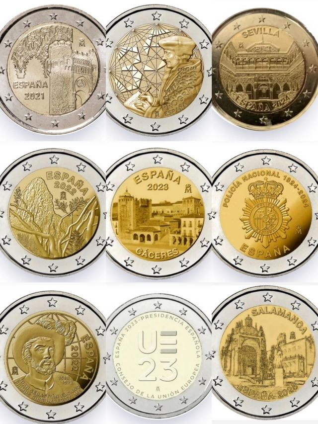 MONETE COMMEMORATIVE DELLA SPAGNA DA 2€ NON CIRCOLATE