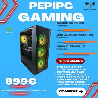 PepiPC GAMING 14100F 16/1TB RTX 5060 8GB WIFI 