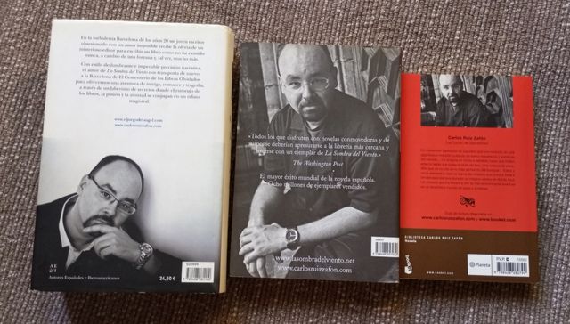 3 Libros de Carlos Ruiz Zafón 