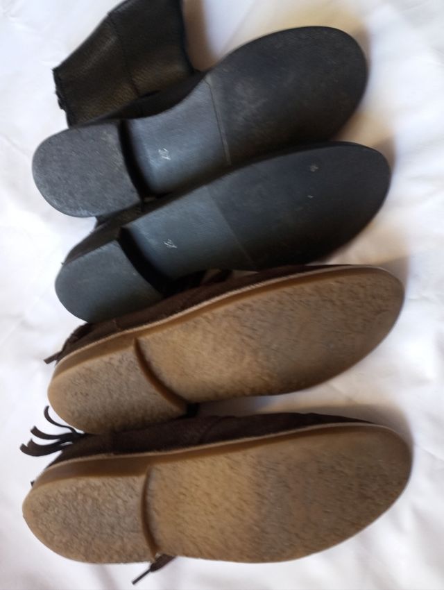 Botines Piel Marrón & Negros - Nº37