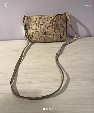 Bolso bandolera serpiente beige