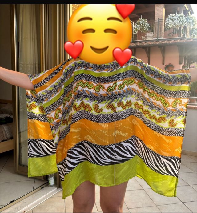 Caftano estivo | Verde Arancione