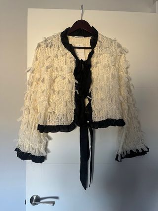 Chaqueta fiesta blanca y negra - S/M