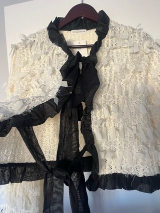 Chaqueta fiesta blanca y negra - S/M