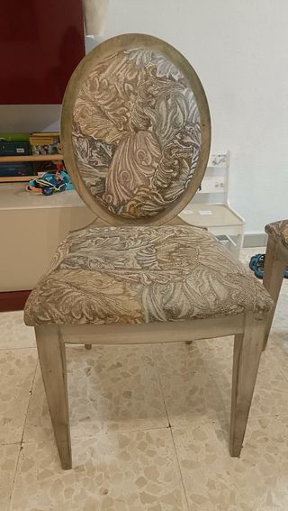 4 sillas comedor madera tapizadas