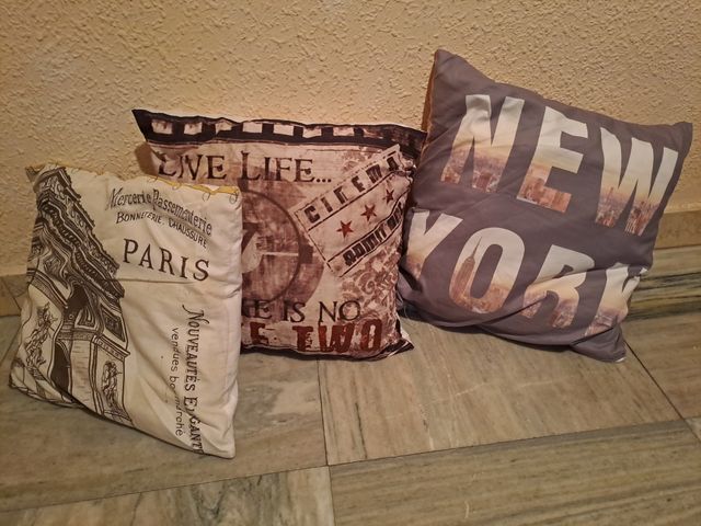 Cojines NEW YORK, estampados PARIS con Cremallera!
