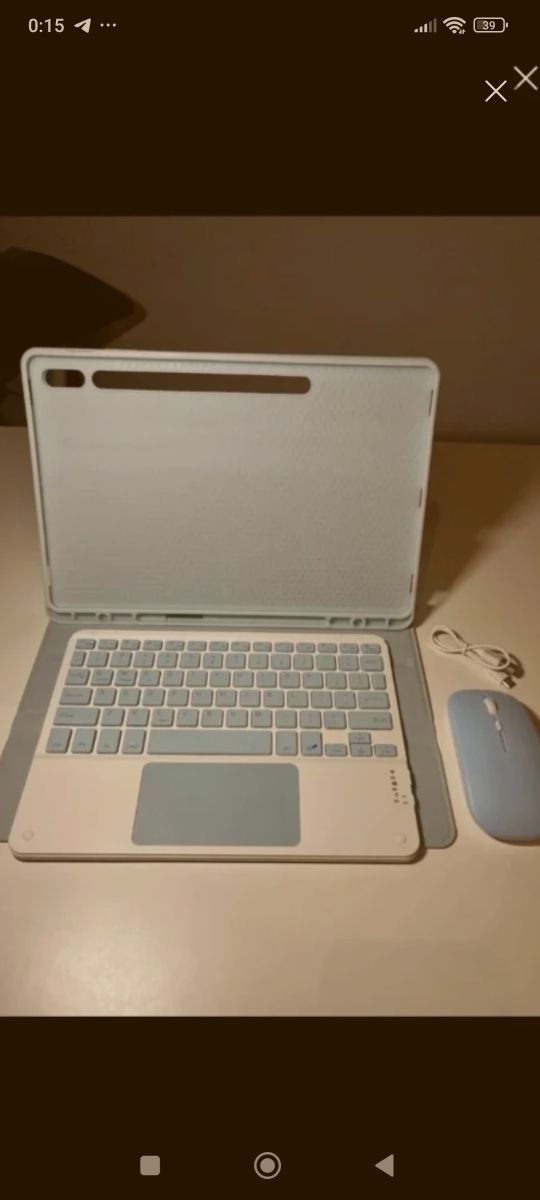 Funda teclado iPad Azul+Ratón+teclado bluetooth